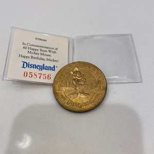 Disneyland 60 years 1928 to 1988 Mickey Mouse numbered commemorative coin